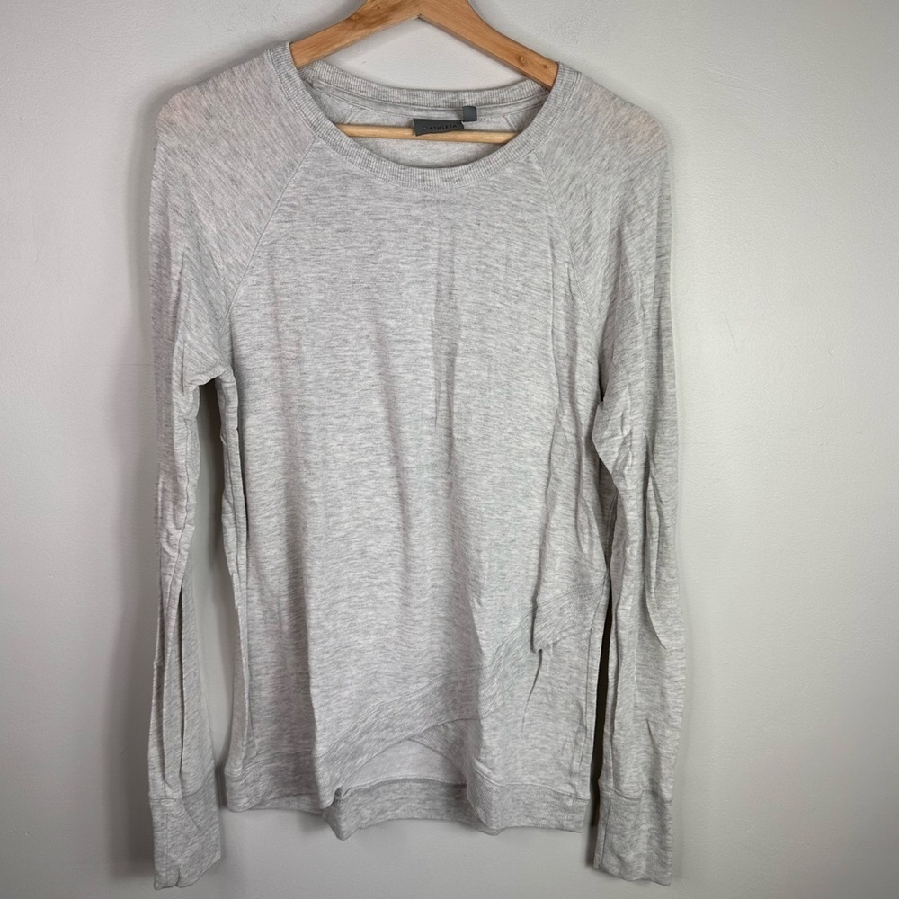 Athleta Criss Cross Long Sleeve Gray Sweatshirt Women's Size Medium Tall
